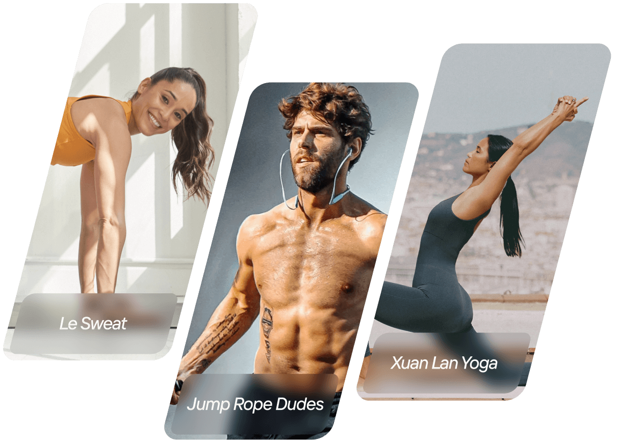 An image of Le Sweat, Jump Rope Dudes, and Xuan Lan Yoga.