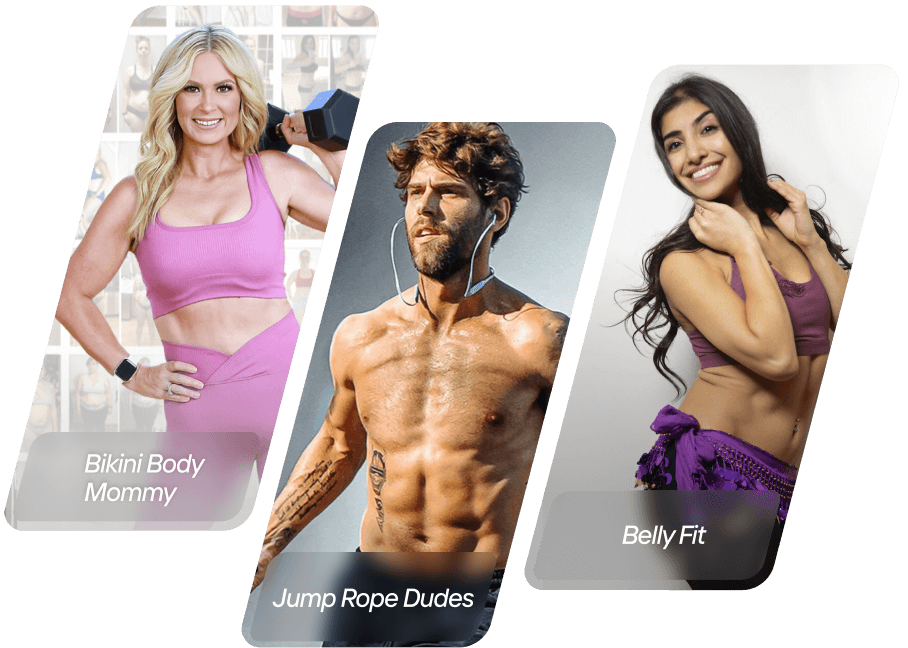 An image that shows an image of Bikini Body Mommy, Jump Rope Dudes, and Belly Fit