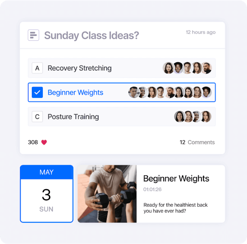 Health and Wellness - Fitness - Community feature overview