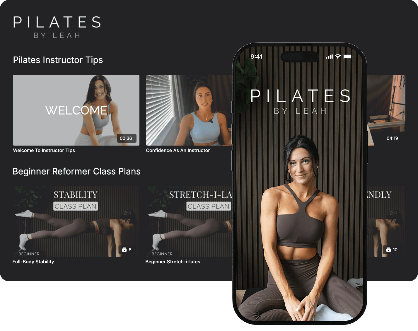 Competitor Page - Uscreen vs. Playbook - Hero Image of Pilates by Leah Membership