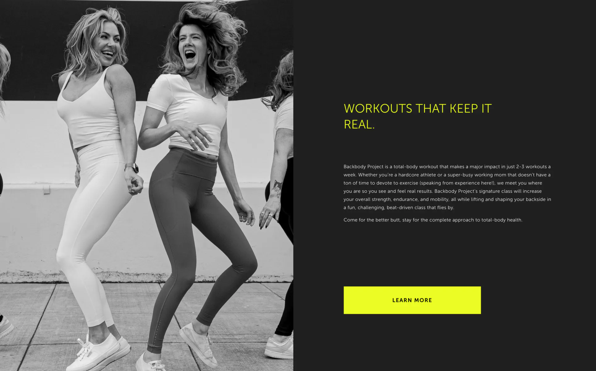 Workouts shown by Backbody