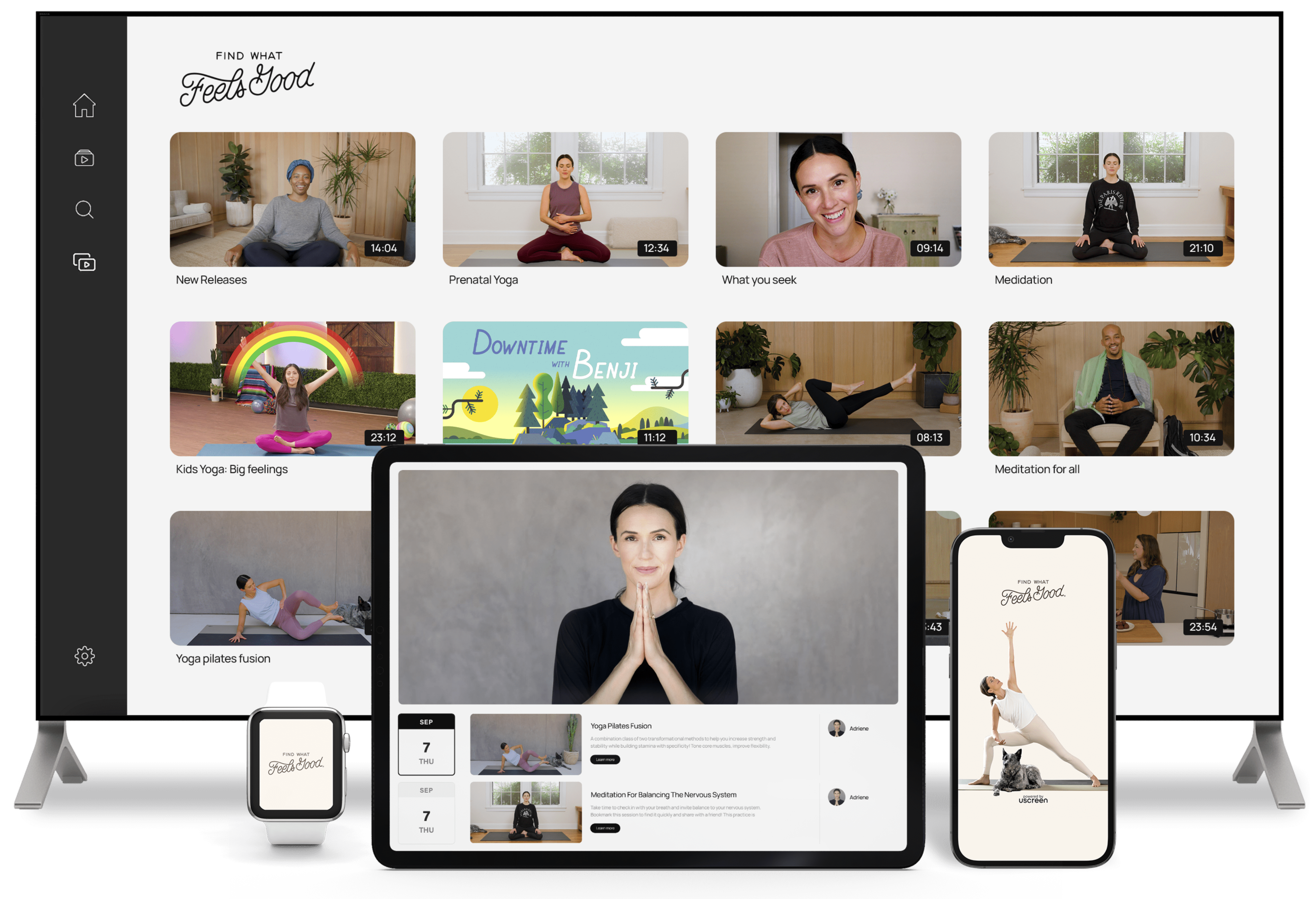 Find What Feels Good yoga membership by Adriene Mishler. The platform, community and apps all powered by Uscreen.